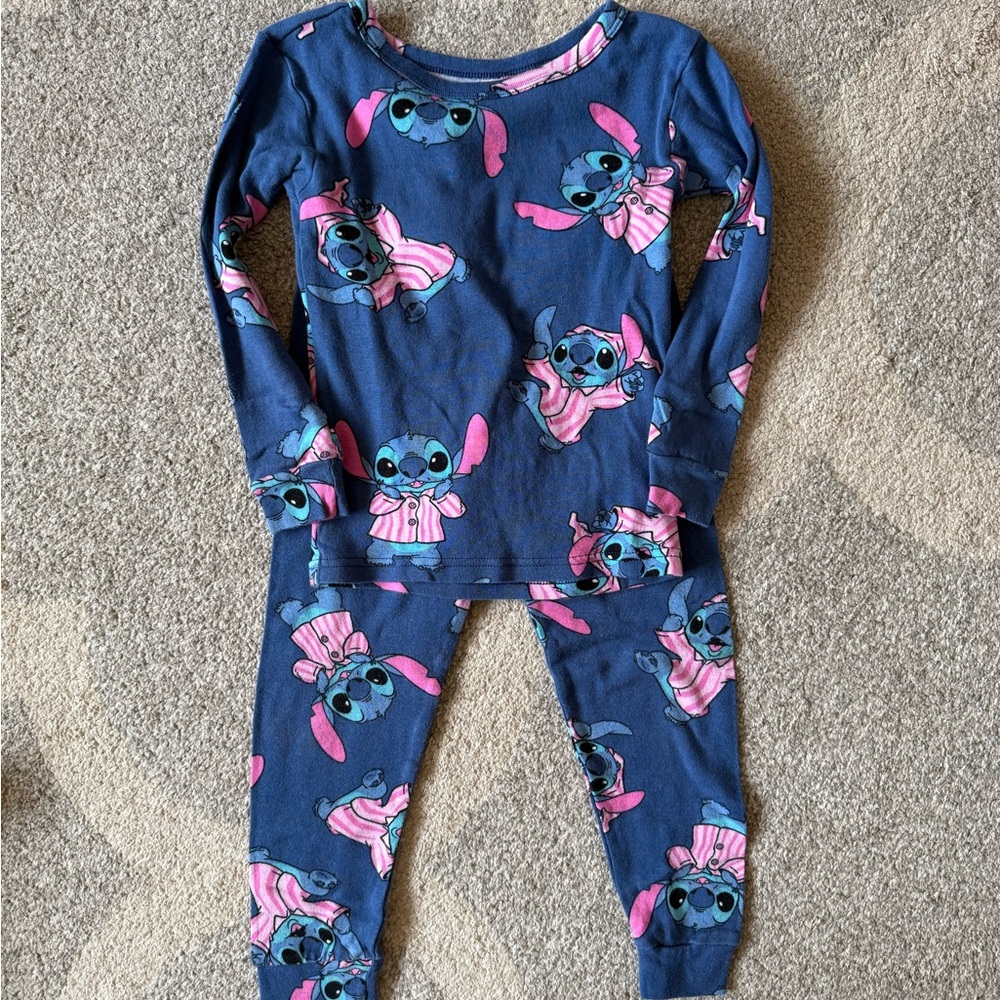 Blue and Pink Stitch Pajama Set